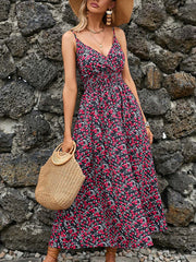 Sexy Floral Long Dress Women Summer Casual Backless White Holiday Beach Dress Fashion A-line Sleeveless New In Dresses