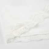 White Lace Trim Tie-Up A-Line Dress