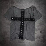 Women's Sweet Polka Dot Crop T Shirt Round Neck Short Sleeve Slim Fit Women Clothing Female T-shirts And Polos Woman Clothes
