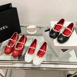 Pbong  New Female Height Increasing Dress Ladies Flat with Shoes Fashion Rivet Buckle Strap Women Mary Janes Lolita Shoes
