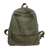 Pbong  Brand High Quality Canvas Backpacks Women Solid 100% Cotton School Bags Soft Green Satchels Small Cloth Leisure Or Travel Bags