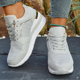 Pbong  Women's Lightweight Wedge Sneakers Thick Sole Breathable Running Sports Shoes Woman Plus Size Fashion Lace Up Platform Sneakers