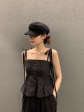 Y2k Clothes South Korea Chic Tanks Summer French Sweet One-line Shoulder Tops Chest Design Tie Bow Slimming Waistcoat