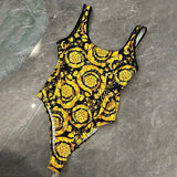New Luxury Design Swimsuit Golden Floral Print Two Piece Sexy Bikini Female Brazilian Bathing Suit Women Swimwear Beach Biquínis