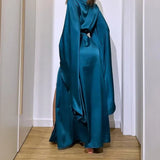 Pbong  Sexy High Waisted Split Party Dresses Casual Kimono Robe Women's Lace Up Bathrobe New Spring Summer Satin Loose Robe Vestidos