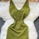 Pbong  Chic Fashion Sexy Wrap Hips Boho Knitted Beach Dress Summer Women Seaside Cover Up Mini Dress Lady Party Vestido