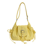 Women's Small pu Leather Buckle Drawstring Shoulder Bag Casual Aesthetic Daily Dating Crossbody Bag Fashion Handbags