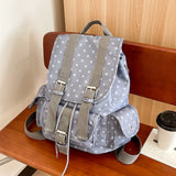 Pbong  Japanese Polka Dot Print Backpack Women Korean Daypack Large Capacity Travel Rucksack Cute School Bookbags Retro Causal Daypack