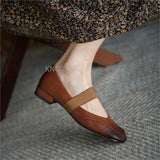 Roman style Mary Jane shoes retro soft surface flat shoes women's fashion shoes niche soft bottom word buckle