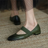 Roman style Mary Jane shoes retro soft surface flat shoes women's fashion shoes niche soft bottom word buckle