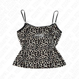 2000S Leopard Harajuku Graphic Print Rock Goth Y2k Tank Top Retro Punk Fashion Tube top Fashion Hiphop High street Slim Crop top