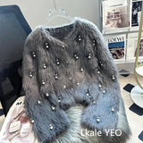 2025 Autumn And Winter heavy industry Women Knitted Cardigan Sweater Coat Imitation mink fur comfortable Female Sweater Jacket