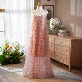 Pink Strapless Evening Gown Women's Daily Wear Fairy Tale Birthday Adult Ceremony Long Dress Forest System Engagement Dress B...