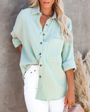 Pbong  Ladies Tops Casual Blouse Women's Long Sleeve Collared Button Down Work Shirts