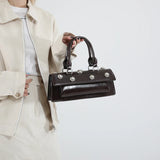 Retro Small Rivets PU Shoulder Bag for Women Trend  Y2K Luxury Handbags and Purses Females Crossbody Bags