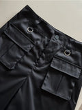 Pbong  Fashion Design Pantalones De Mujer Solid Color Pockets High Waist Casual Loose Pants Spring Autumn All Match Women Clothing