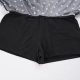 Pbong  Y2K Aesthetics Polka Dot Printed Mesh Patchwork Skirts Women Summer With Underpants A-line Mini Skirt Fashion Street Wear