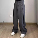 Pbong  Casual Men's Summer Thin Lyocell Ice Sensation Seershawn Wide Leg Loose Fit Straight Pants Comfortable Breathable Trousers