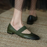 Roman style Mary Jane shoes retro soft surface flat shoes women's fashion shoes niche soft bottom word buckle