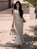 Summer Fashion Elegant Women Sleeveless Solid Chic Bodycon Birthday Vestidos Female Vintage Clothes New