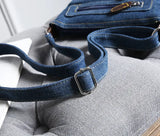 Pbong  Hot Denim Shoulder Bag Men Women Solid Color Messenger bag Casual Fashion Crossbody bags Retro Male Zipper Diagonal Straddle sac