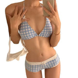 Pbong  Sexy Two-Piece Bikini Swimwear Women's Korean Style Hot Spring Suit Small Chest Gathered Baseini Thermal Spa Swimsuit