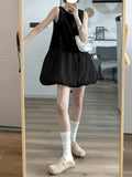 Fashion New Casual Vest Dress for Women Back to School Clothes Korean Style Solid Sleeveless Vintage Vestidos Female Mujers
