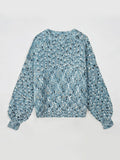 loose round neck knitted casual solid color top for women cross-border long sleeved pullover, lazy style versa