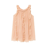 Fashion Ruffle Chic Summer Tank Top For Women Chiffon Solid Color Loose Sleeveless Top V Neck Sweet Hic Woman Vest New