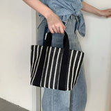 Fashion Woven Women Tote Bags New Small Cotton Cloth Ladies Hand Bag Fabric Female Handbags Japanese Lunch Bag Picnic Gift
