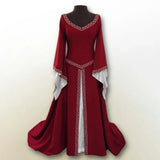 Pbong  Christmas Theme Embroidered Slim Fit Long Sleeve round Neck Dress Knee Length Women's Dress Full Sleeve Regular Type Empire Wais