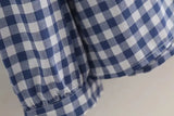 New Autumn Cotton White Shirts Women Student Sweet Tops Girl Peter Pan Collar Plaid Casual Cute Loose Blouses Spring T39132QM