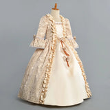 Victorian Children's Flower Dress Vintage Girls Renaissance Baroque Style Dresses