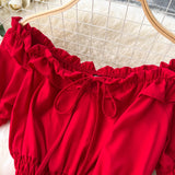 Pbong  Summer Vacation Slim Elastic Waist Long Dress Women Elegant Off Shoulders Big Swing Maxi Beach Dress Party Robe Femme