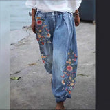 Pbong  Wish Bestselling Women's Jeans Lantern Long Pants Imitation Denim Female Model Fashionable Comfortable Casual Trousers