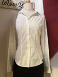 White Stripes Slim T-Shirt Woman Turn Down Collar Long Sleeve Cotton Blouse Top Female Sweet Cute Casual Streetwear Tee Shirts