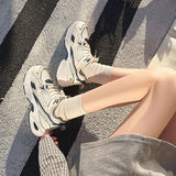 Pbong  Women's Dad Shoes New Spring/Summer Breathable Comfortable Shoes Thick-Soled Height-Increasing Sneakers Soft-Soled Casual Sports Shoes