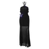 WhereMery Sexy Off Shoulder Butterfly Appliques Halter Maxi Dress 2025 Summer Women Trend See Through Hollow Out Beach Vestidos