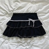 Pbong  Harajuku Punk Fashion American Mini Short Skirts Y2k Aesthetic New Fashion Lace Pleated Women Jupe Summer High Street Skirts