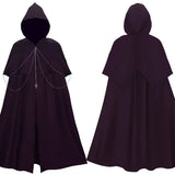 Medieval Vintage Cloak Men Women Unisex Knight Pirate Prince Gothic Retro Hooded Cape Long Robes Coat Carnival Halloween Adult