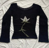 vintage Harajuku aesthetic women's pullover sweater autumn and winter versatile Punk fashion casual streetwear Slim thin sweater