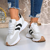Pbong  New Thick Bottom Women Sneakers Outdoor Casual Comfortable Shoes Ladies Summer Casual Patchwork Leather Sneakers Women