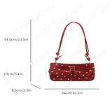 Pbong  Women Dot PU Underarm Pouch Korean Armpit Bag Multi-Pocket Cute Shoulder Bag Shopping Travel Lightweight Crossbody Bags