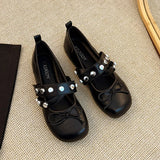 Bow Women's Mary Jane Shoes Flats Fashion Casual Shoes for Woman Elegant Lolita Sandals New Shallow Sport Dress Mujer Zapatillas