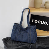 Pbong  Korean Shoulder Shopper Bag for Women Denim Luxury Woman Tote Bags Big Fashion Brand Designer Student Female Handbags Kpop