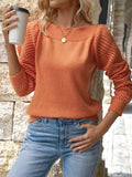 Solid color casual autumn and winter long sleeved pullover sweater