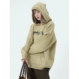 American High Street Punk Print Sweatshirts Y2k Aesthetic Office Lady Loose Lazy Jumpers Harajuku Streetwear Gothic Hoodies