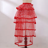 Pbong  Steampunk Tulle Tutu Skirt Women Medieval Gothic Cocktail Club Ruffles Punk Mermaid Overskirt