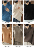 Fashion Basic Autumn Winter  Merino Wool Sweater Mock Neck Cashmere Pullover  Solid Color Soft Long Sleeve Clothing Tops