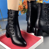 Summer Chunky  High Boots Women  Winter High Heels Shoes Women Fashion Sexy Warm Ankle Boots Designer Pumps Shoes